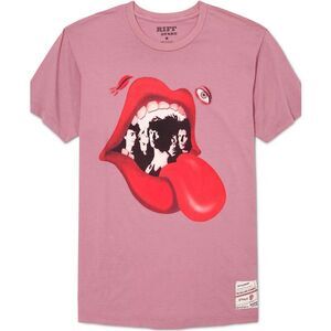 Riff Stars Mens RS Singles Graphic T-Shirt, Pink, L, DM